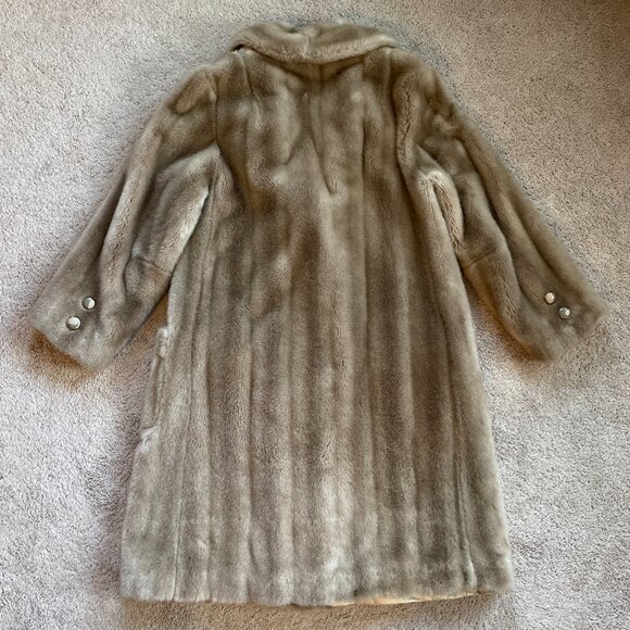 Vintage Faux Fur Mincara Styled By Russel Taylor Long Brown 1960s Classic Coat - Picture 5 of 9